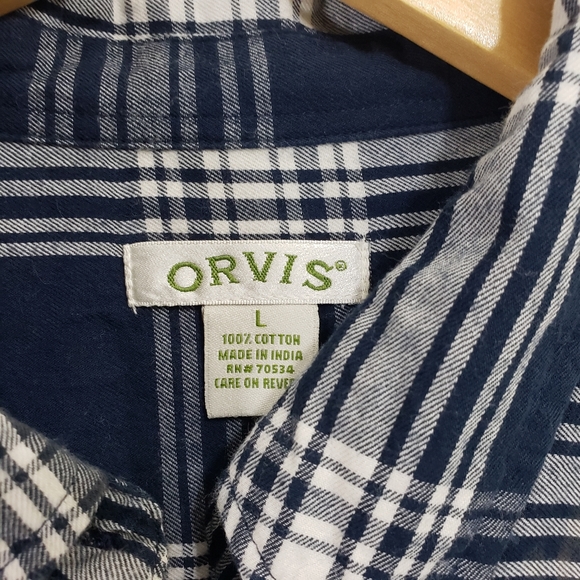 Orvis floral embroidered bleach dip dyed flannel shirt - Picture 3 of 10